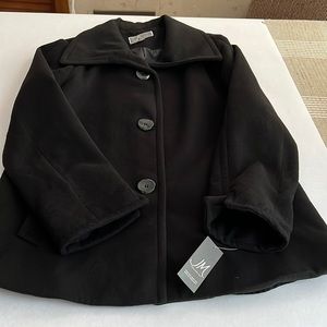 Ladies Black Pea Coat Size S NWT